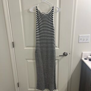 Striped Black and White Maxi Dress (Cover Up)